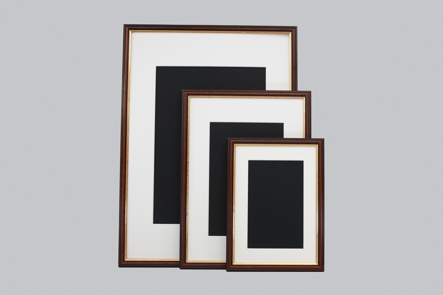 Mahogany with a gold trim - A-Size Frames - Traditional Style - A1, A2, A3, A4 Size Wooden Poster Frame - PhotoFramesandMore - Wooden Picture Frames