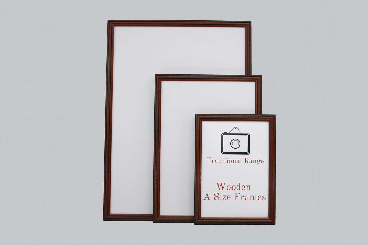 Mahogany - A-Size Frames - Traditional Style - A1, A2, A3, A4 Size Wooden Poster Frame - PhotoFramesandMore - Wooden Picture Frames