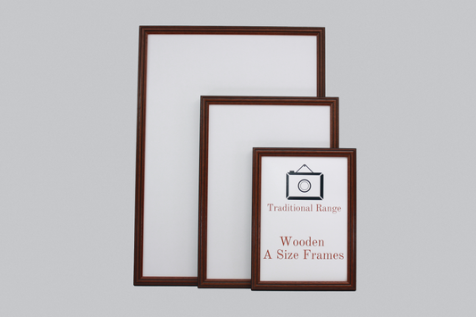 Mahogany - A-Size Frames - Traditional Style - A1, A2, A3, A4 Size Wooden Poster Frame - PhotoFramesandMore - Wooden Picture Frames
