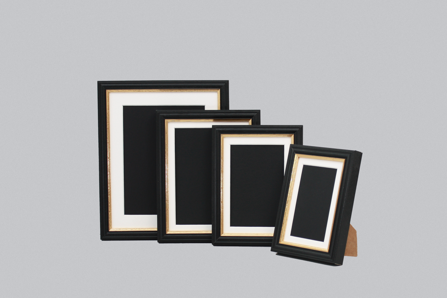 Black with Gold Trim - Traditional Style Wooden Photo Frames - Stand or Hang. - PhotoFramesandMore - Wooden Picture Frames