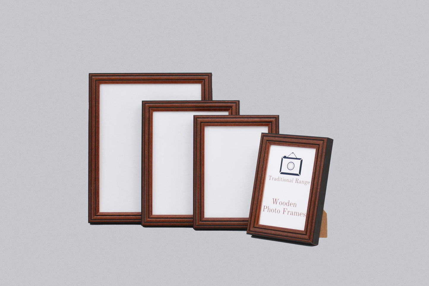 Mahogany Colour - Traditional Style Wooden Photo Frames - Stand or Hang. - PhotoFramesandMore - Wooden Picture Frames