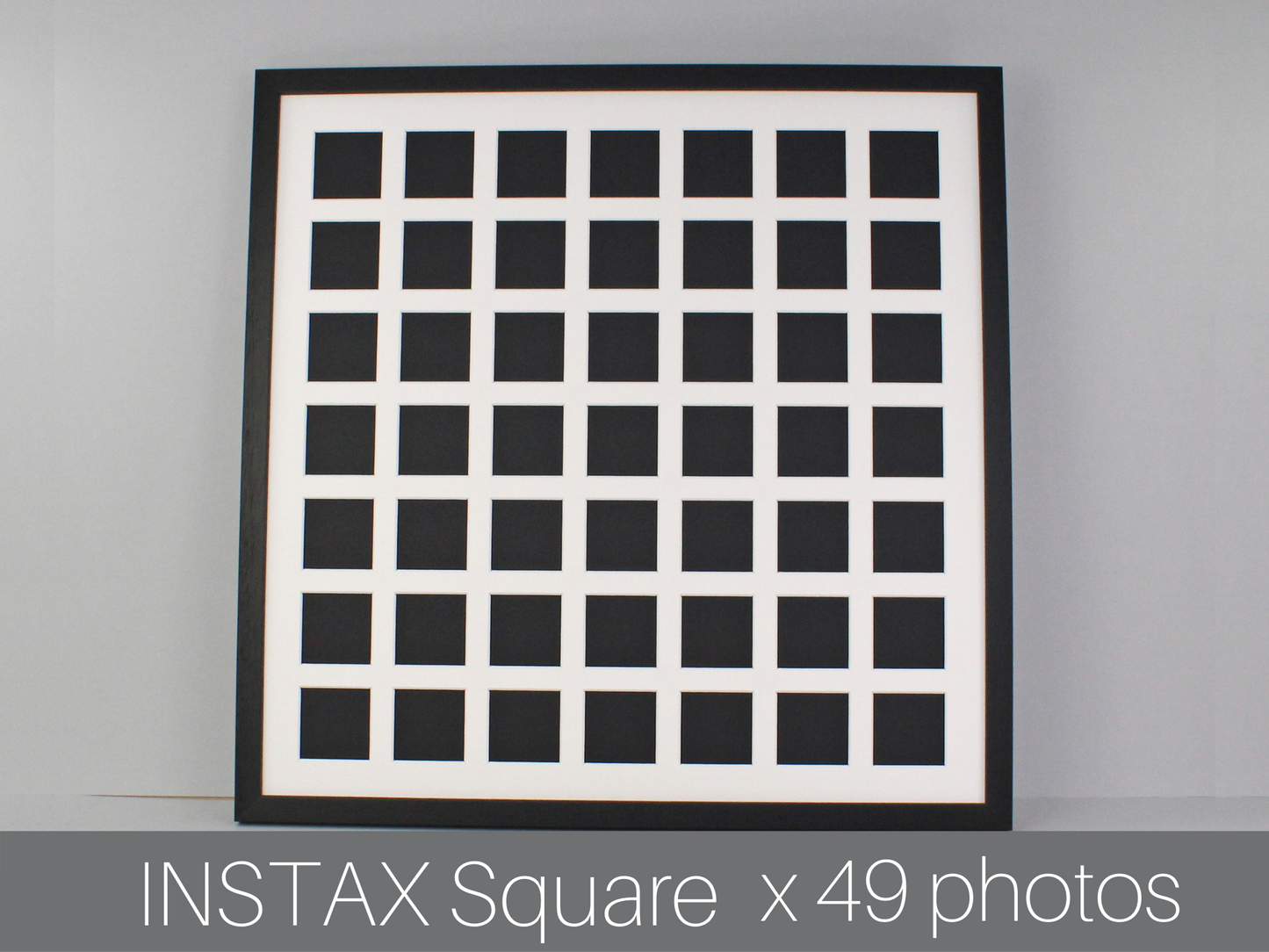 Instax Square Multi Aperture Wooden Photo Frame. Holds Forty-Nine 62mmx62mm sized Photos. 60x60cm - PhotoFramesandMore - Wooden Picture Frames