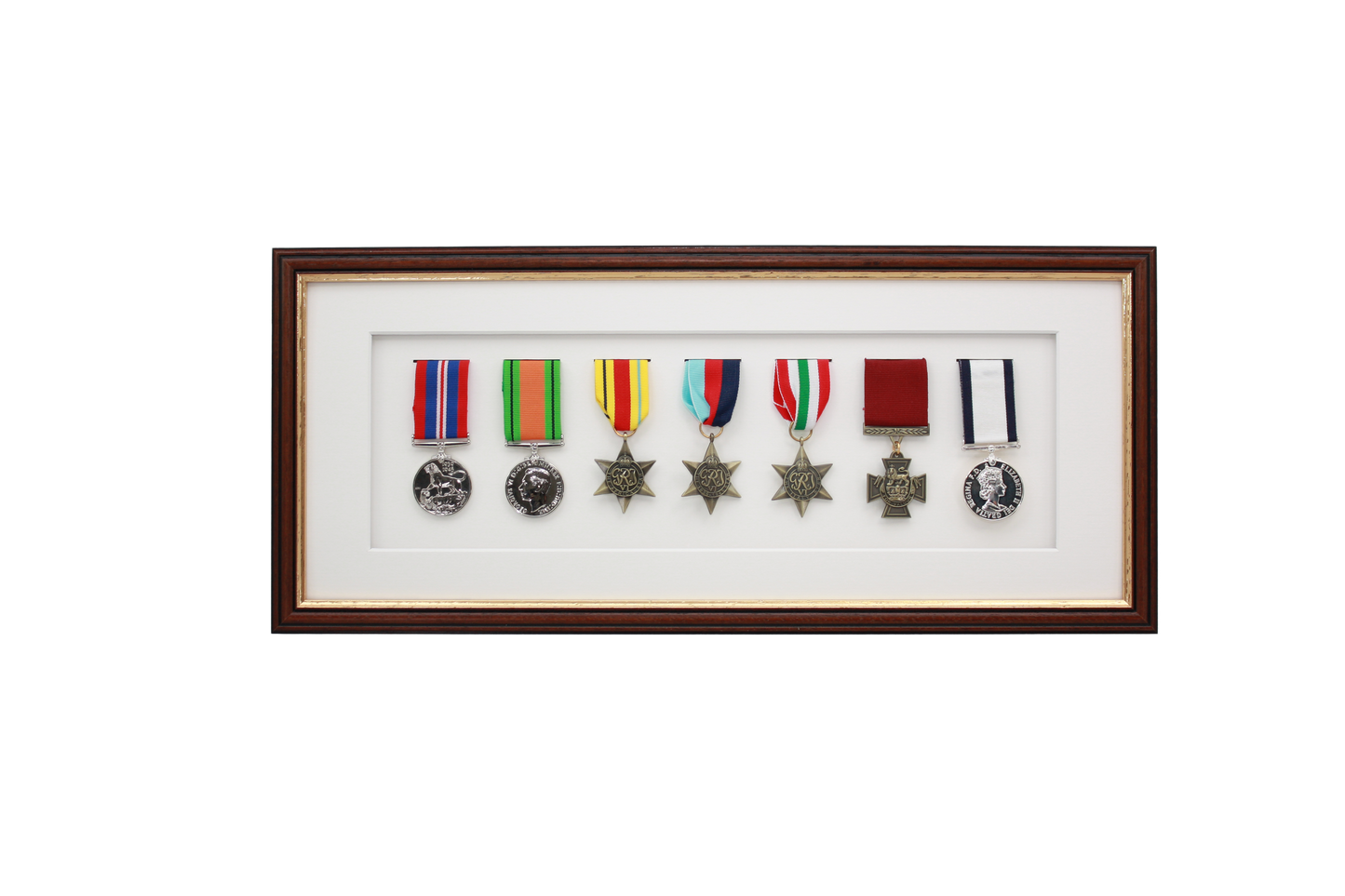 Military Medal display Frame for Seven Medals. Traditional Range. - PhotoFramesandMore - Wooden Picture Frames
