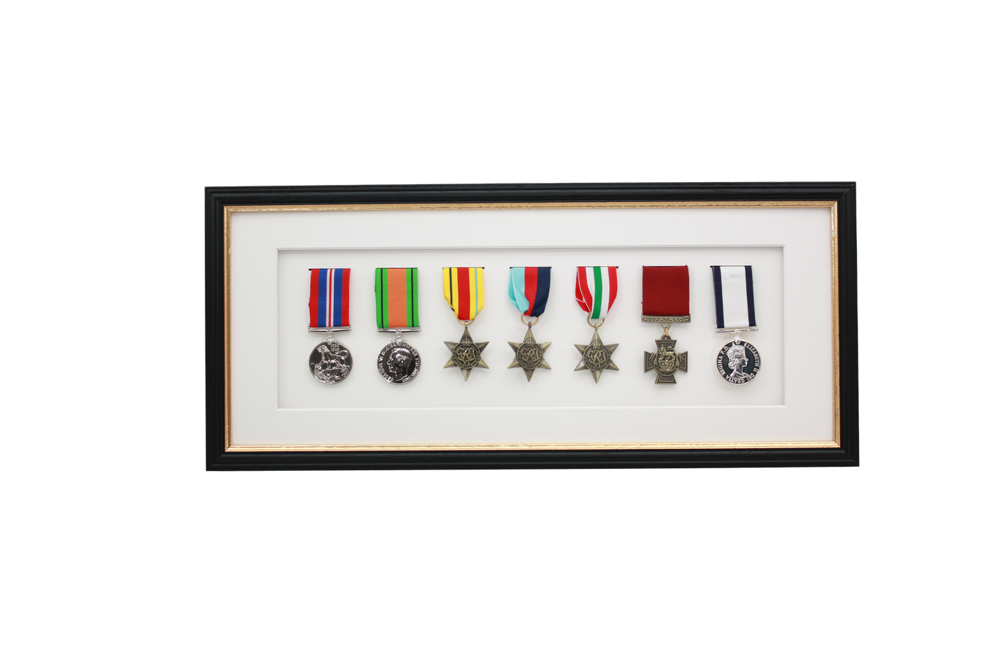 Military Medal display Frame for Seven Medals. Traditional Range. - PhotoFramesandMore - Wooden Picture Frames