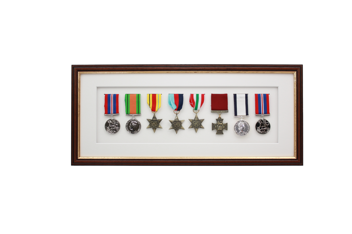 Military Medal display Frame for Eight Medals. Traditional Range.