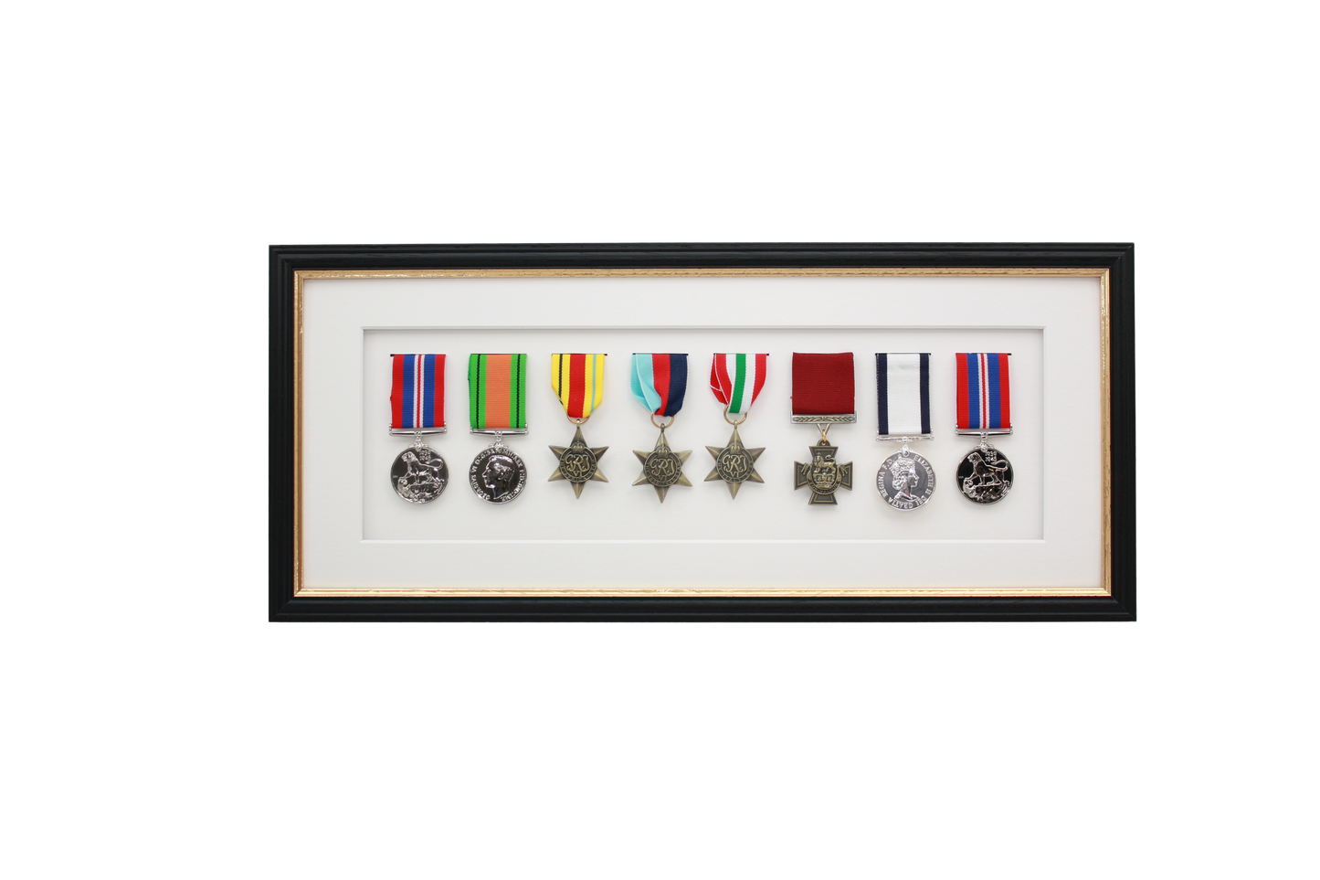 Military Medal display Frame for Eight Medals. Traditional Range.