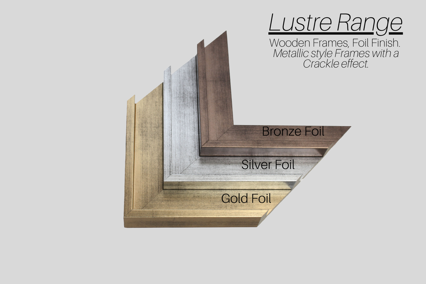 Silver Colour Wooden Tray Frames. 22mm Deep. Standard Size. Floating Effect Frames for Canvas