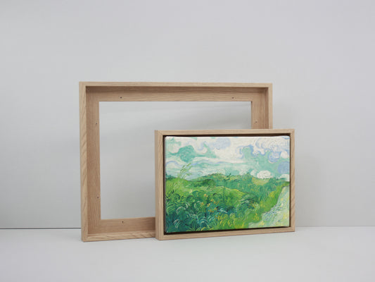 Oak Colour Wooden Tray Frames. 22mm Deep. Standard Size. Floating Effect Frames for Canvas - PhotoFramesandMore - Wooden Picture Frames