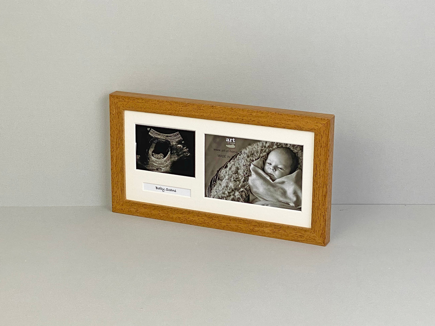 Landscape Baby Scan Frame for 6x4" Photo, Sonogram and text. Optional personalisation. - PhotoFramesandMore - Wooden Picture Frames