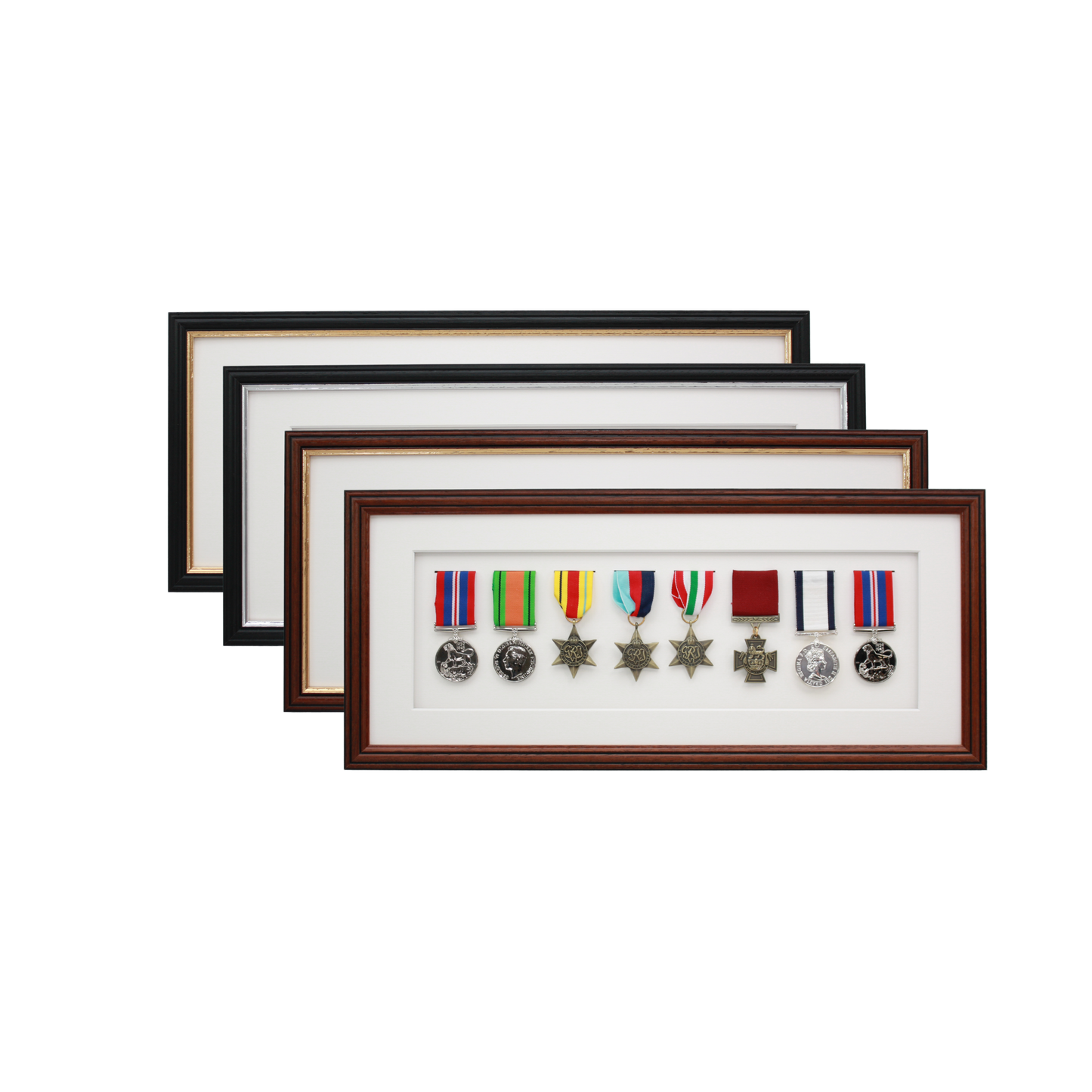 Military Medal display Frame for Eight Medals. Traditional Range.