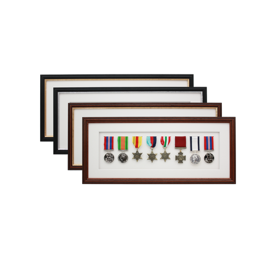 Military Medal display Frame for Eight Medals. Traditional Range.