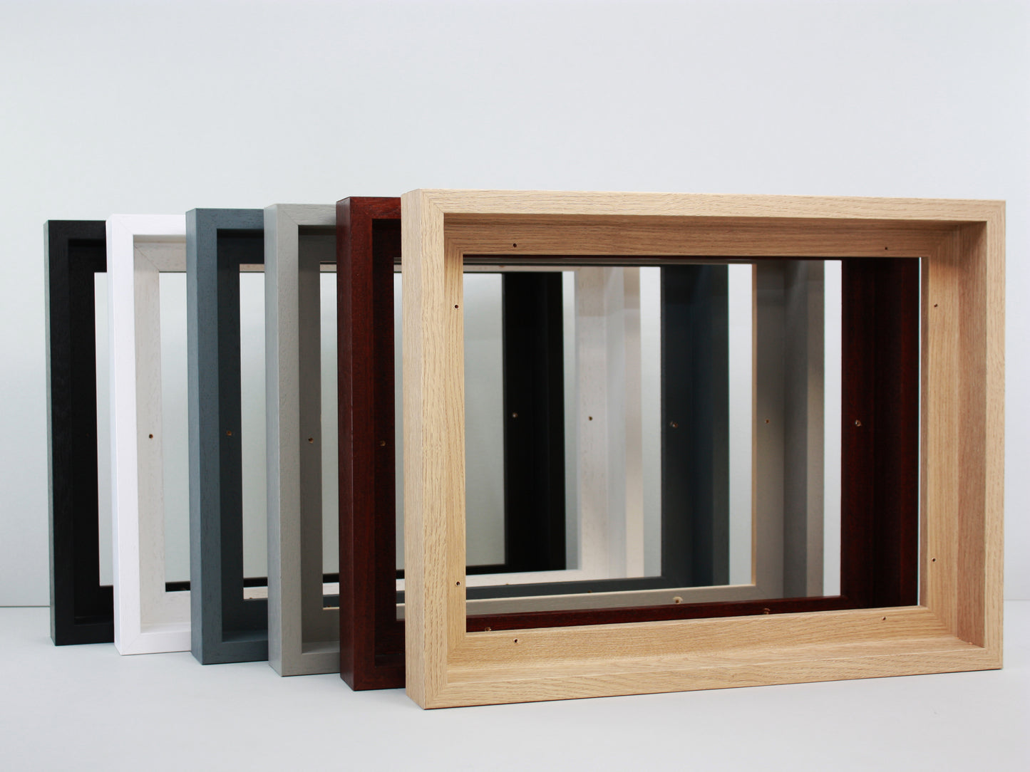 Oak Colour - 40mm Deep Canvas Tray Frames. Standard Sizes. Floating Effect Frames for Canvases.