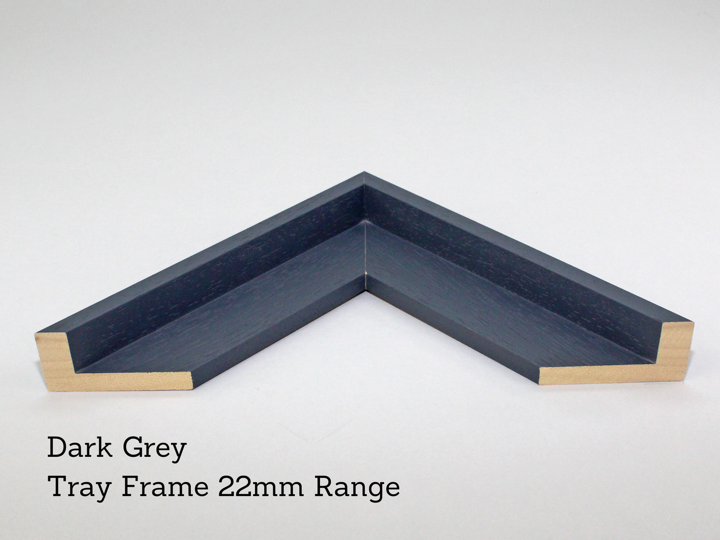 Dark Grey - Wooden Tray Frames. 22mm Deep. Standard Size. Floating Effect Frames for Canvases. - PhotoFramesandMore - Wooden Picture Frames