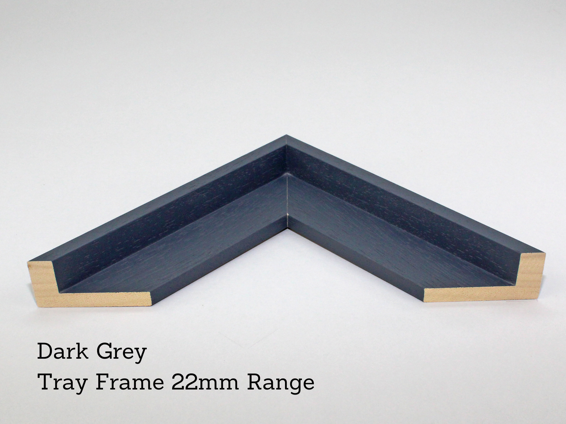 Dark Grey - Wooden Tray Frames. 22mm Deep. Standard Size. Floating Effect Frames for Canvases. - PhotoFramesandMore - Wooden Picture Frames