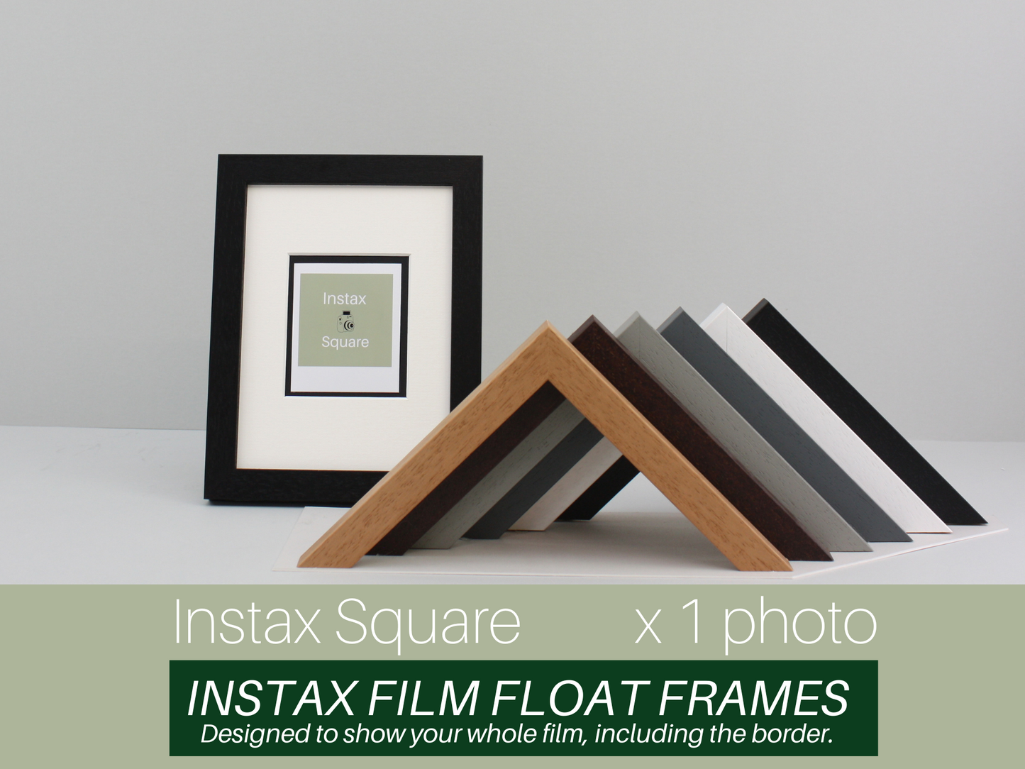 Instax Film Float Frame - Suits One Instax Square - PhotoFramesandMore - Wooden Picture Frames