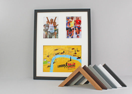 Certificate Frame with two 5x7"  Photographs. 40x50cm. Perfect for sporting achievements such as Rugby, ballet, fun runs & More - PhotoFramesandMore - Wooden Picture Frames