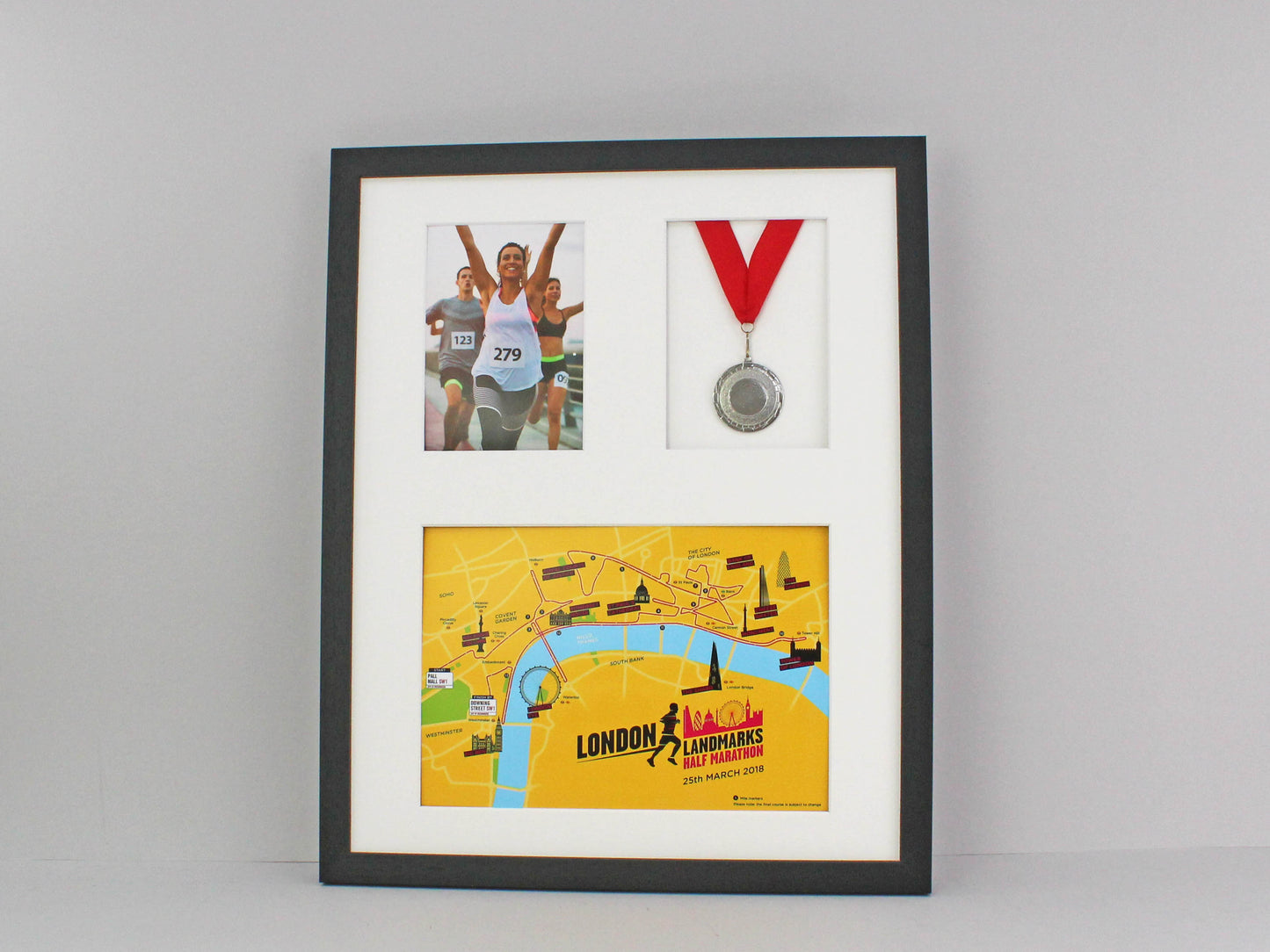 Medal display Frame with Apertures for A4 Map/certificate & 5x7" Photo. 40x50cm. - PhotoFramesandMore - Wooden Picture Frames