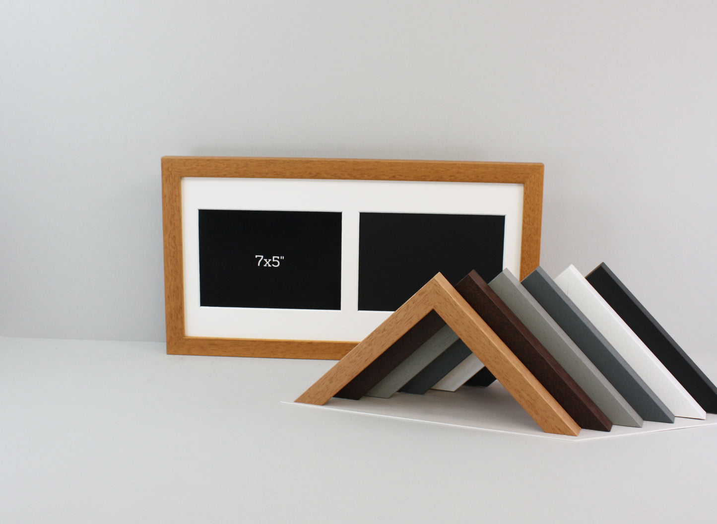 Suits two 5x7" Photos.Wooden Multi Aperture photo Frame.