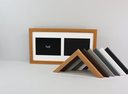 Suits two 5x7" Photos.Wooden Multi Aperture photo Frame.