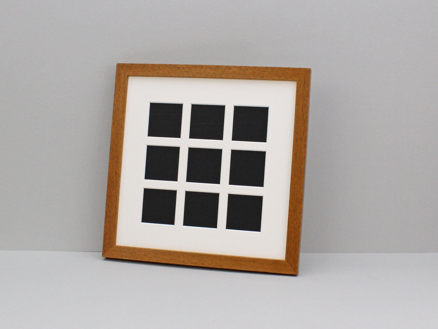 Instax Square Multi Aperture Wooden Photo Frame. Holds Nine 62mmx62mm sized Photos. 30x30cm. - PhotoFramesandMore - Wooden Picture Frames