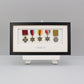 Personalised Military Medal display Frame for Five Medals. 20x40cm. | Service Medal | War Medal | WW1 | WW2 - PhotoFramesandMore - Wooden Picture Frames