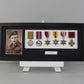 Personalised Military and Service Medal display Frame for Six Medals and one 6x4" Photograph. 20x50cm.War Medals. - PhotoFramesandMore - Wooden Picture Frames