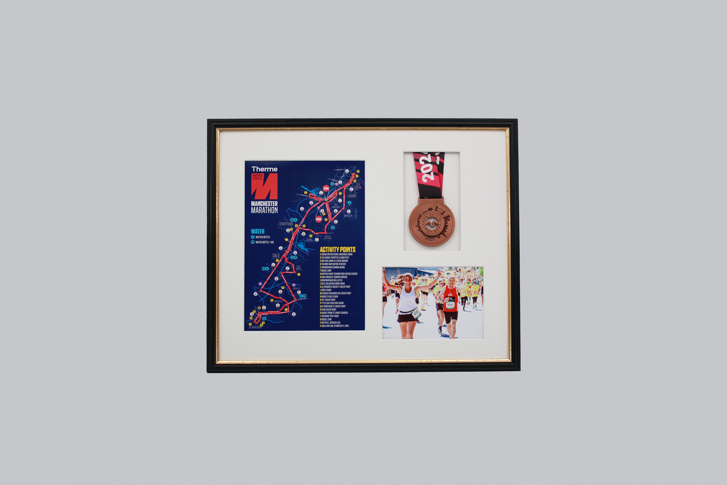 Medal display Frame with Apertures for Portrait A4 Map or certificate & 5x7" Photo. Traditional Style - PhotoFramesandMore - Wooden Picture Frames