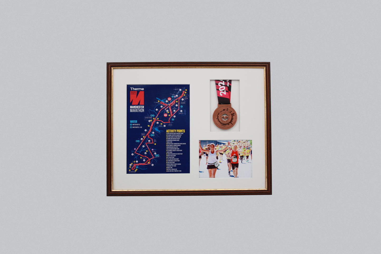 Medal display Frame with Apertures for Portrait A4 Map or certificate & 5x7" Photo. Traditional Style - PhotoFramesandMore - Wooden Picture Frames