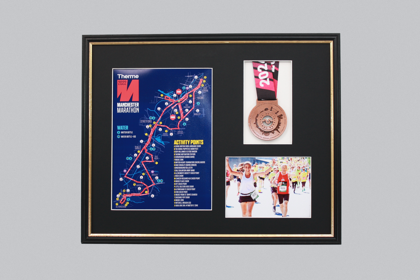 Medal display Frame with Apertures for Portrait A4 Map or certificate & 5x7" Photo. Traditional Style - PhotoFramesandMore - Wooden Picture Frames