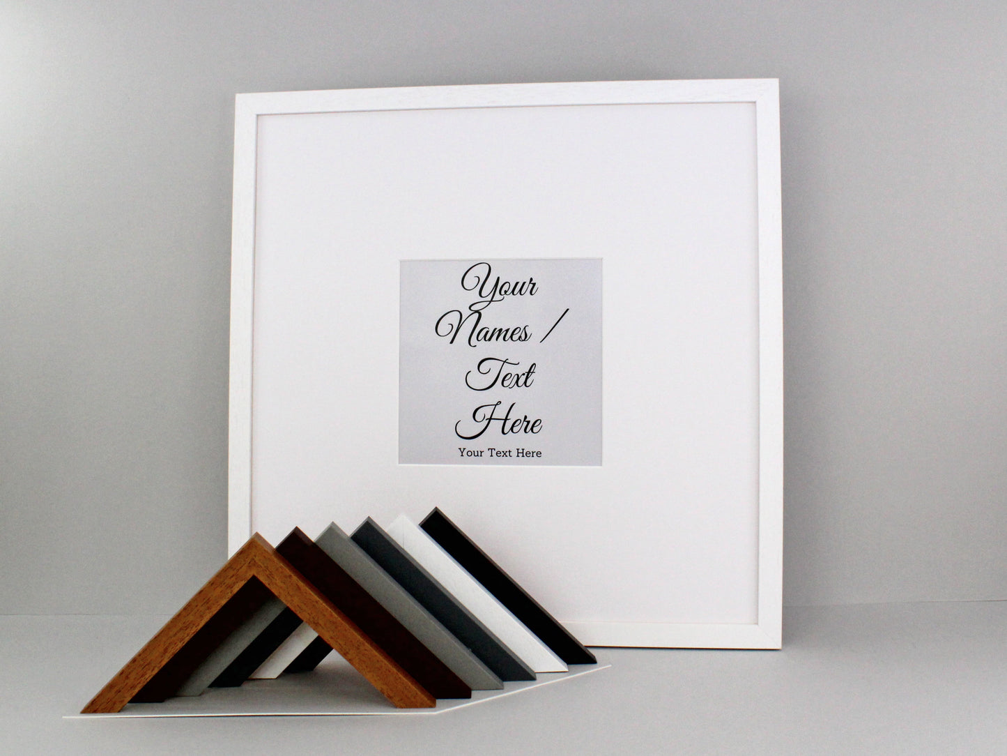 Wedding Signing Frames. 50x50cm. With 8x8inch Aperture for personalised Name/Quote or for a Photo. Wedding Guestbook. - PhotoFramesandMore - Wooden Picture Frames