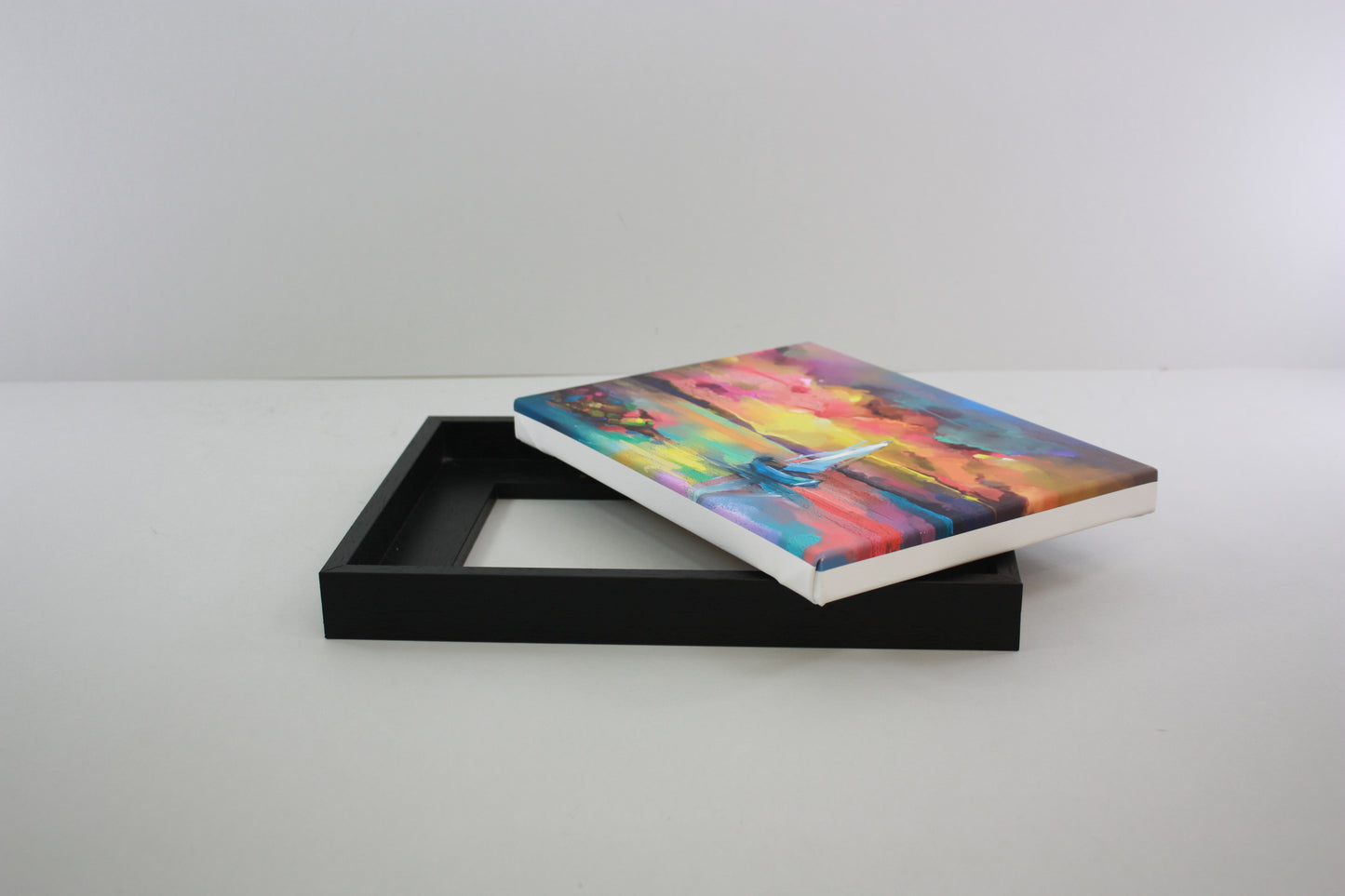 Black Wooden Tray Frames. 22mm Deep. Standard Size. Floating Effect Frames for Canvas - PhotoFramesandMore - Wooden Picture Frames