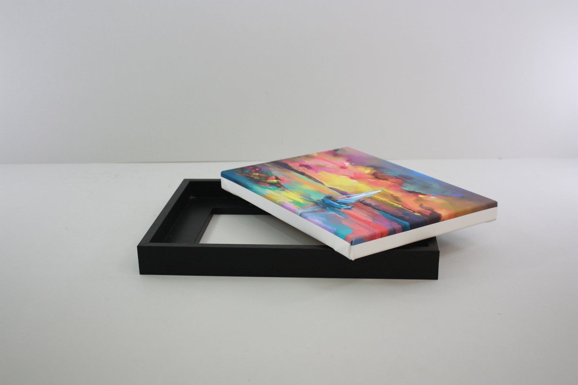 Black Wooden Tray Frames. 22mm Deep. Standard Size. Floating Effect Frames for Canvas - PhotoFramesandMore - Wooden Picture Frames