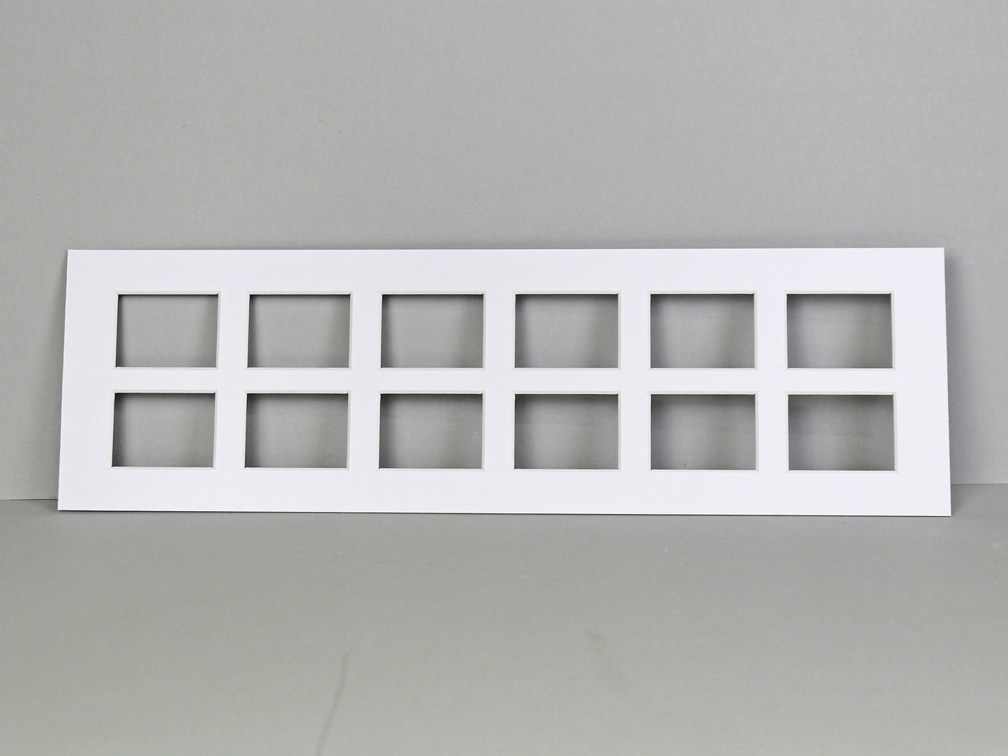 Instax Mini Mount. To Suit Twelve Instax Mini sized Photos. Outer Mount size 15x50cm. Portrait or Landscape. - PhotoFramesandMore - Wooden Picture Frames