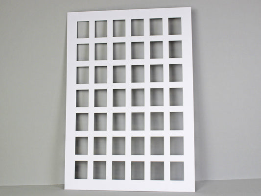 Instax Mini Mount. To Suit Forty-Two 46x62mm sized Photos. Outer Mount size A2 / 42x59.4cm. Portrait or Landscape. - PhotoFramesandMore - Wooden Picture Frames