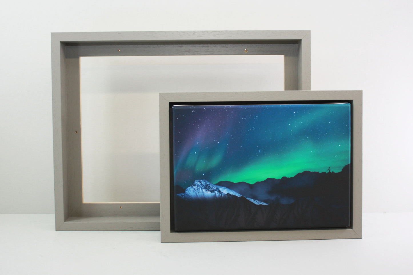 Pale Grey - 40mm Deep Canvas Tray Frames. Standard Sizes. Floating Effect Frames for Canvases. - PhotoFramesandMore - Wooden Picture Frames