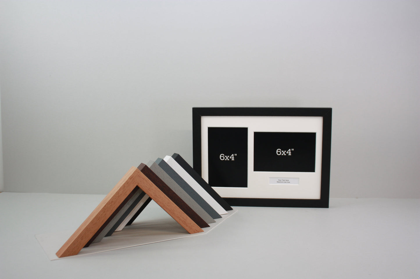 Personalised Mini Caption Frames. To suit two 6x4 inch pictures - PhotoFramesandMore - Wooden Picture Frames