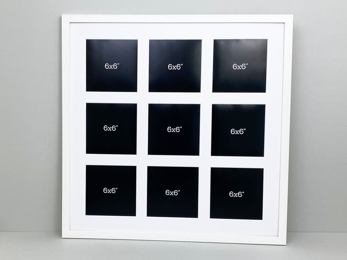 Suits Nine 6x6" Photos. 60x60cm Multi Aperture Photo Frame. - PhotoFramesandMore - Wooden Picture Frames
