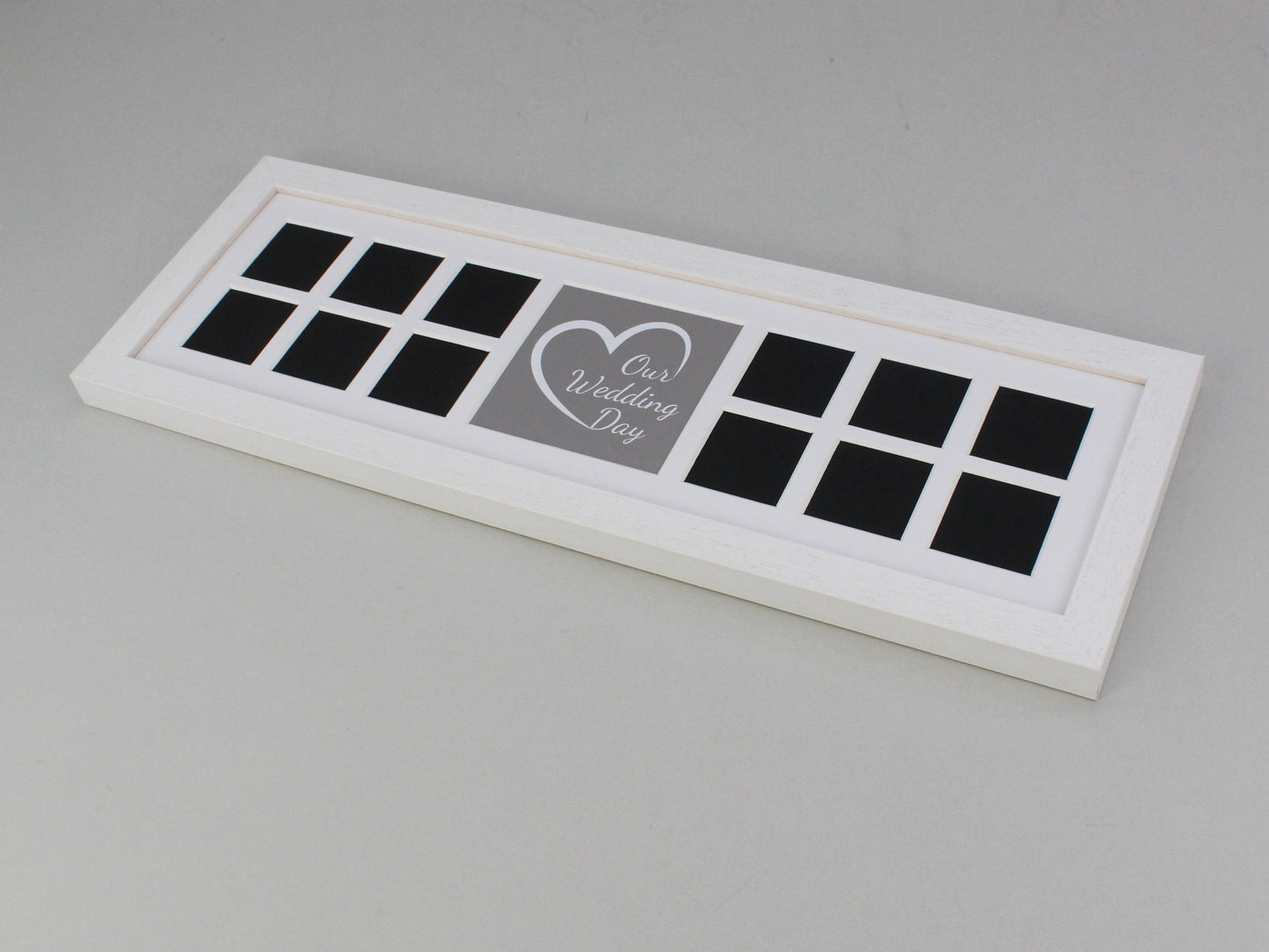 Our Wedding Day - Multi Aperture photo Frame. Suits Twelve 2x2" photographs - PhotoFramesandMore - Wooden Picture Frames