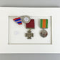 Personalised Military and Service Medal display Frame for Three Medals, a 6x4" Photo, and text.20x40cm. - PhotoFramesandMore - Wooden Picture Frames