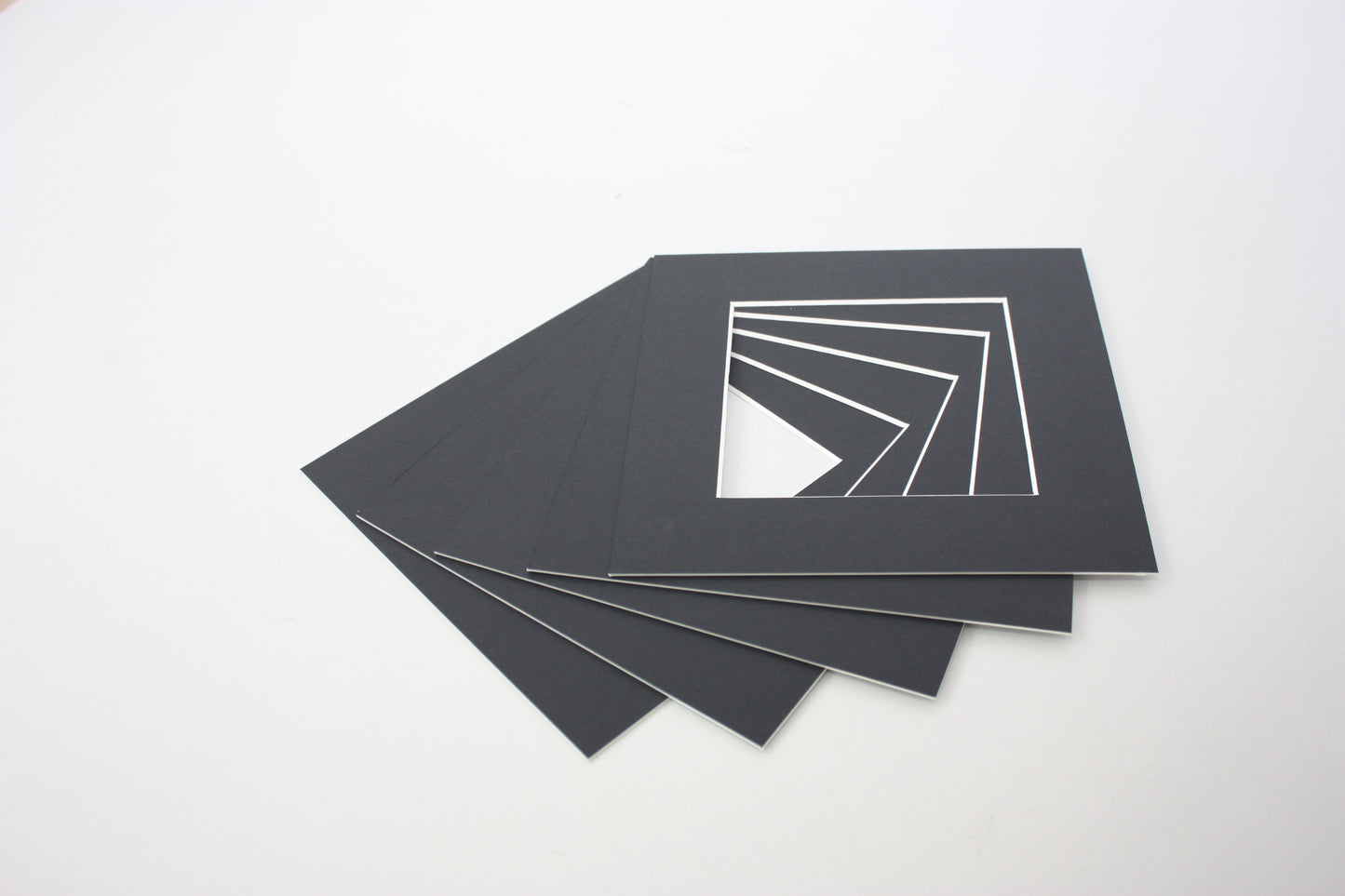 Packs of Square Mounts - Black - Pack of 5/10/20 - PhotoFramesandMore - Wooden Picture Frames