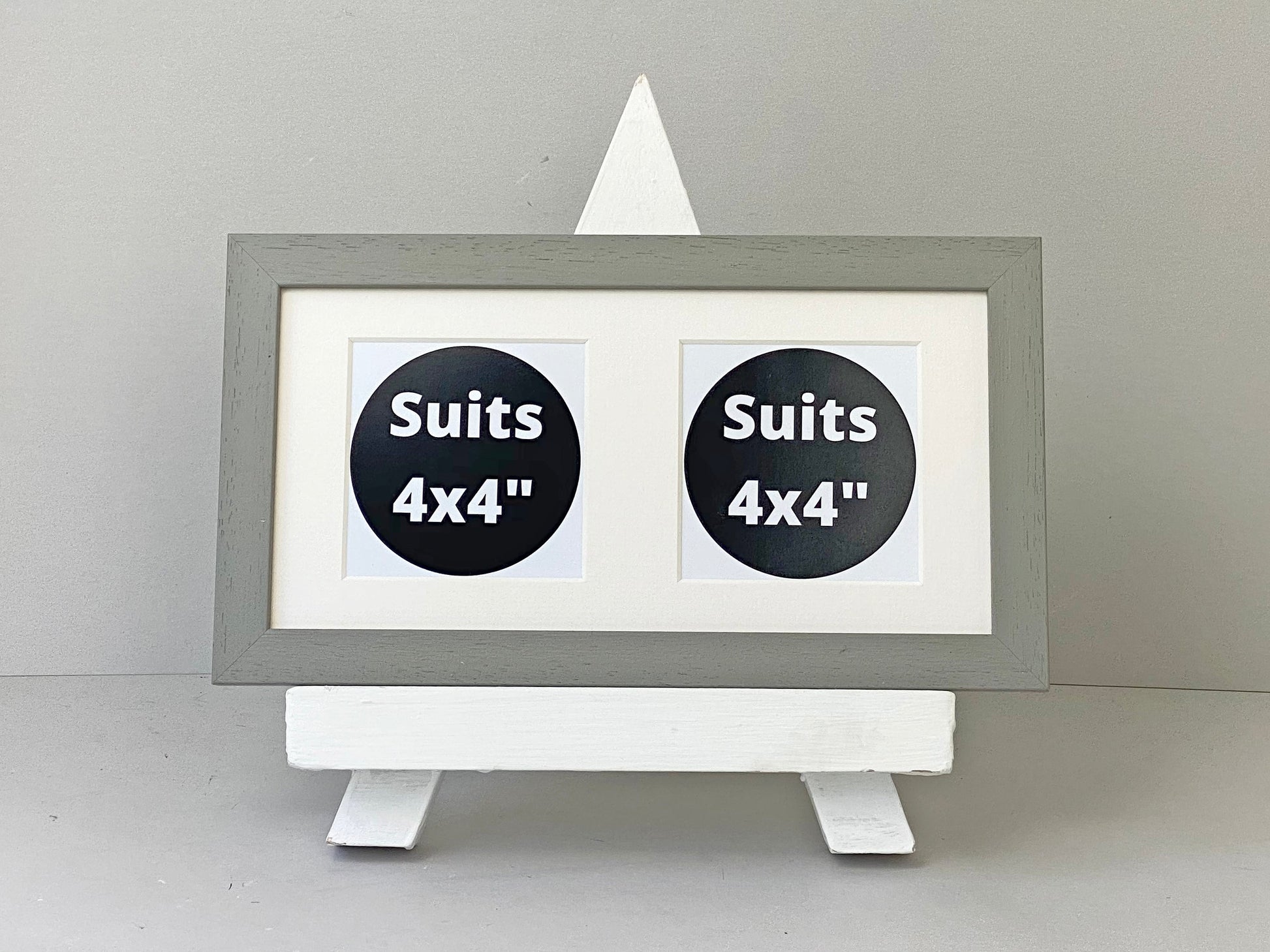 Suits Two 4x4" photos. 15x30cm. Wooden Multi Aperture Frame - PhotoFramesandMore