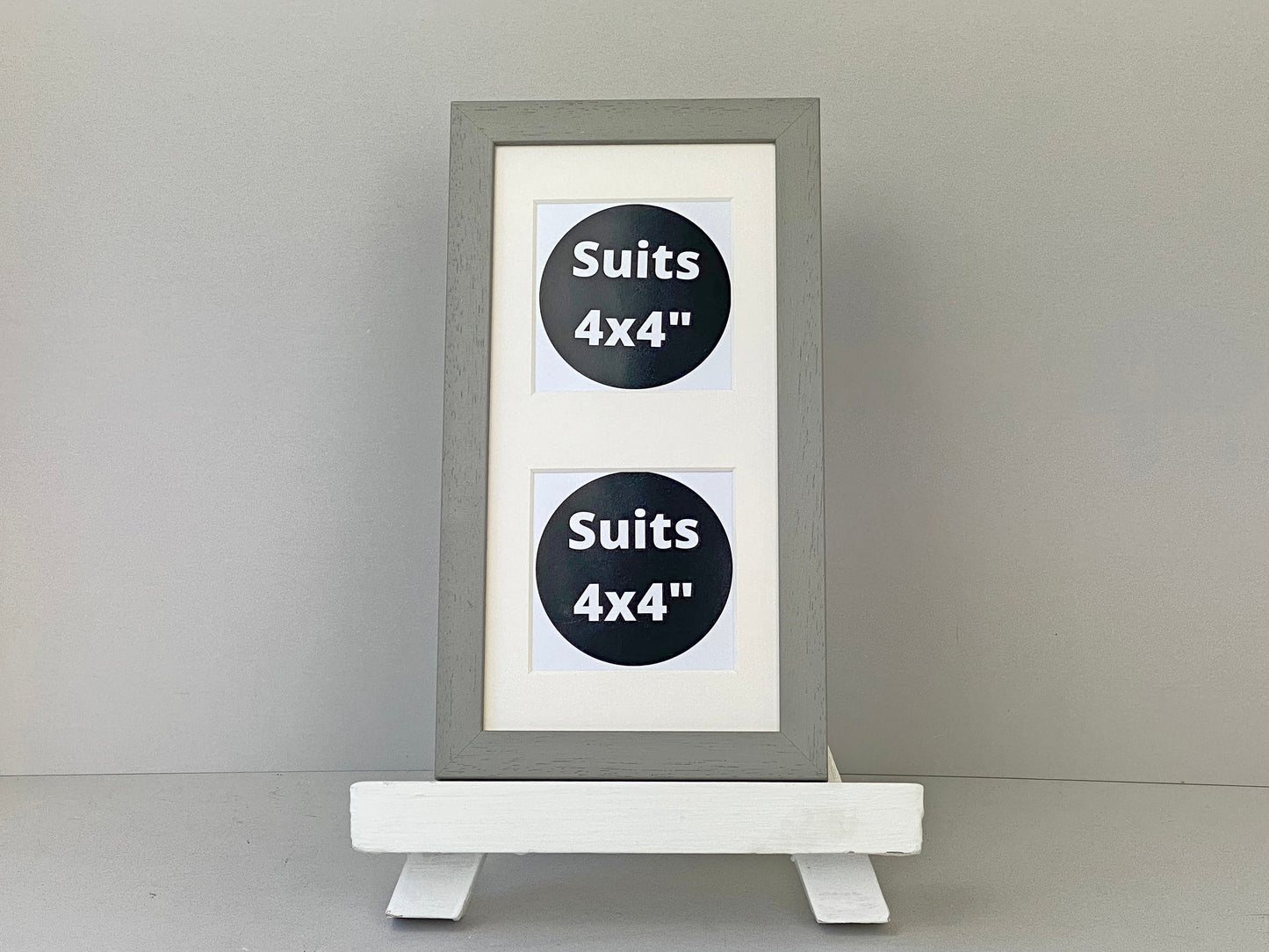 Suits Two 4x4" photos. 15x30cm. Wooden Multi Aperture Frame - PhotoFramesandMore