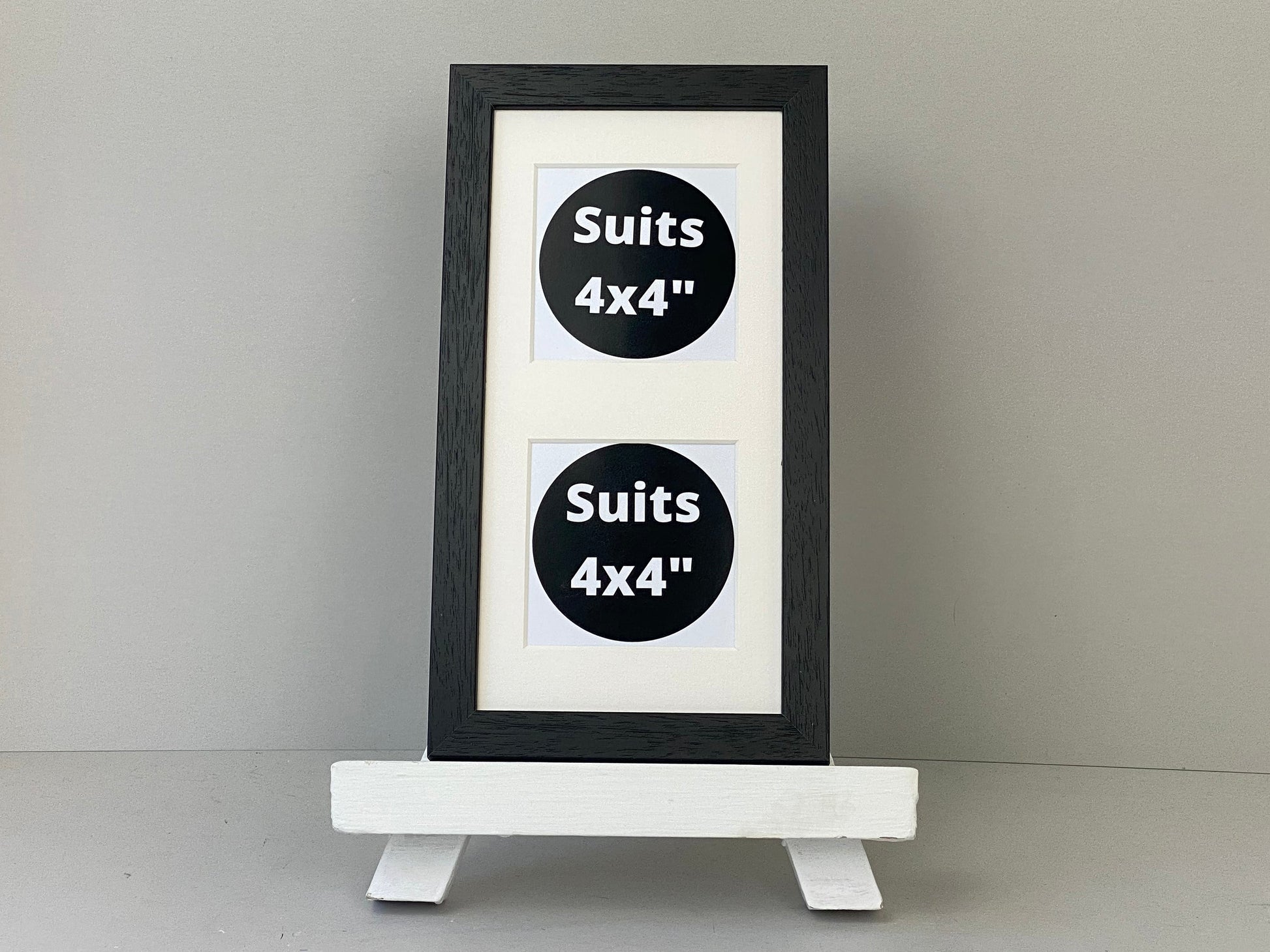 Suits Two 4x4" photos. 15x30cm. Wooden Multi Aperture Frame - PhotoFramesandMore