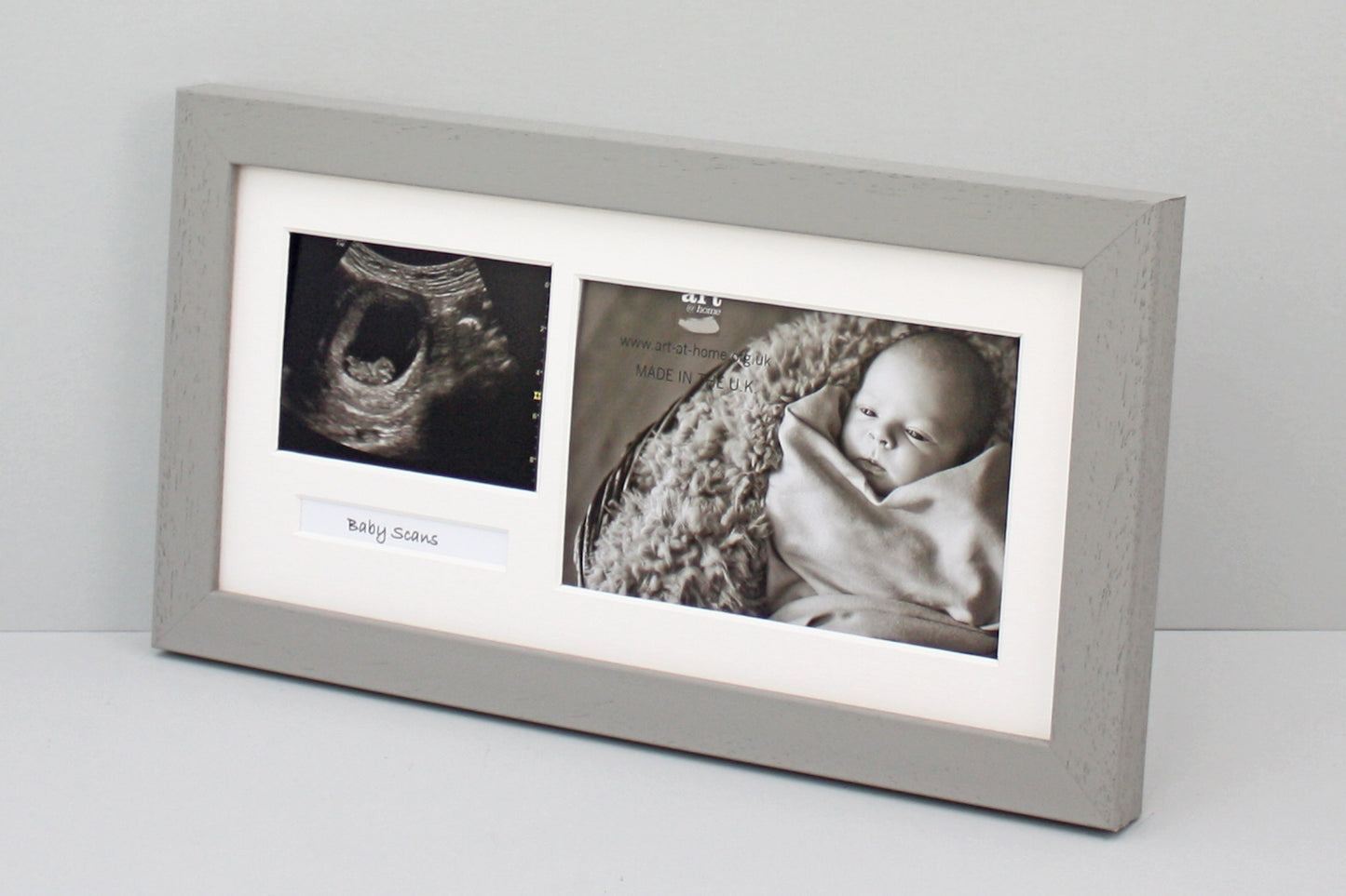 Landscape Baby Scan Frame for 6x4" Photo, Sonogram and text. Optional personalisation. - PhotoFramesandMore - Wooden Picture Frames