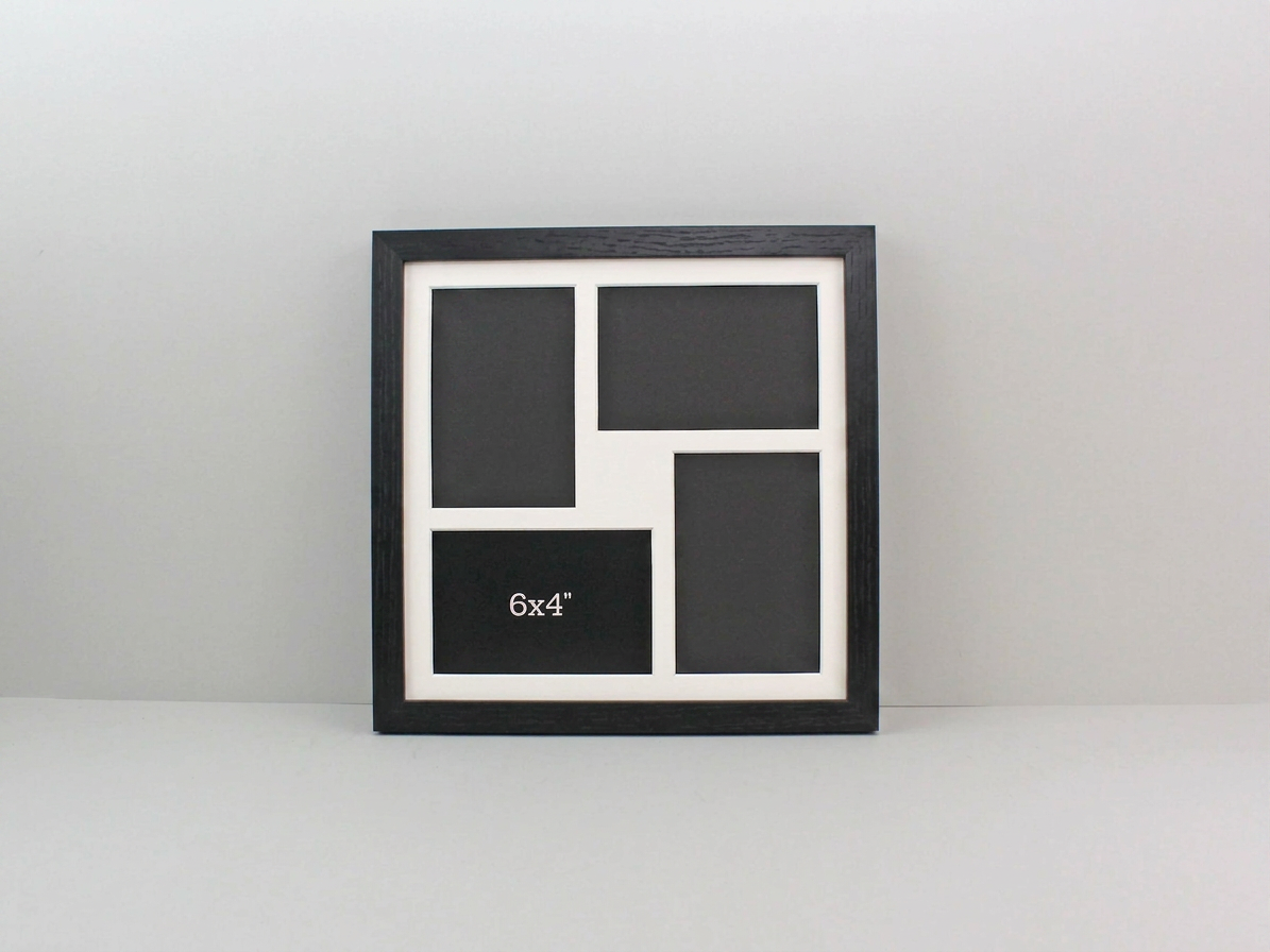 Suits Four 6x4" Photos. 30x30cm. Wooden Multi aperture Frame.