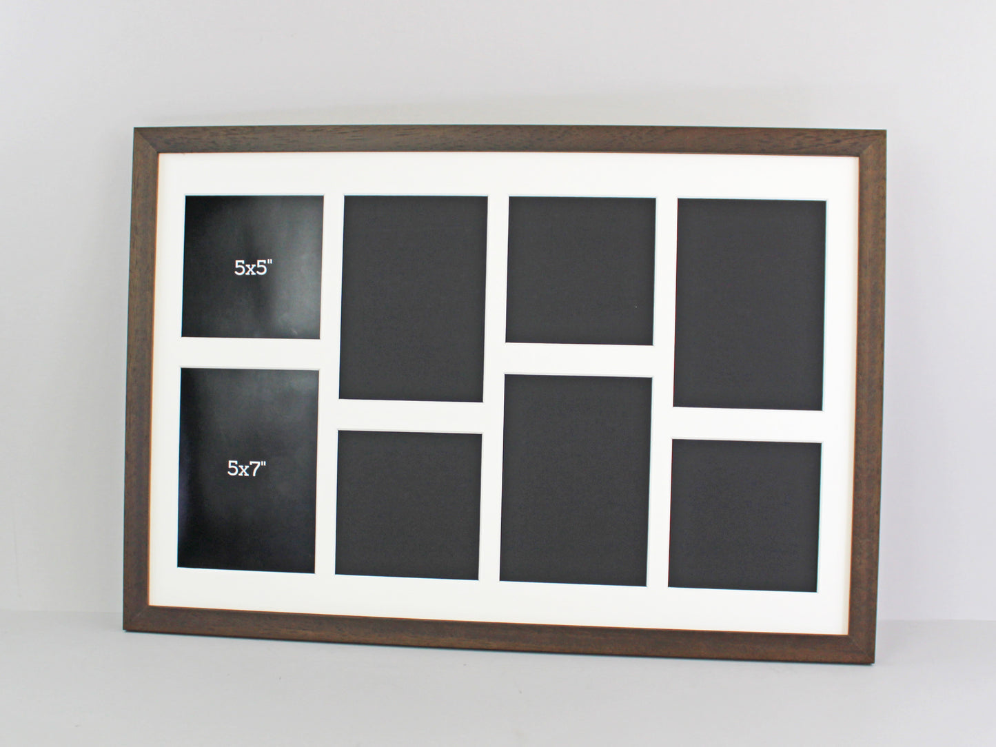 Suits Four 5x5" and Four 5x7" photos. 40x60cm. Wooden Multi Aperture Photo Frame. - PhotoFramesandMore - Wooden Picture Frames