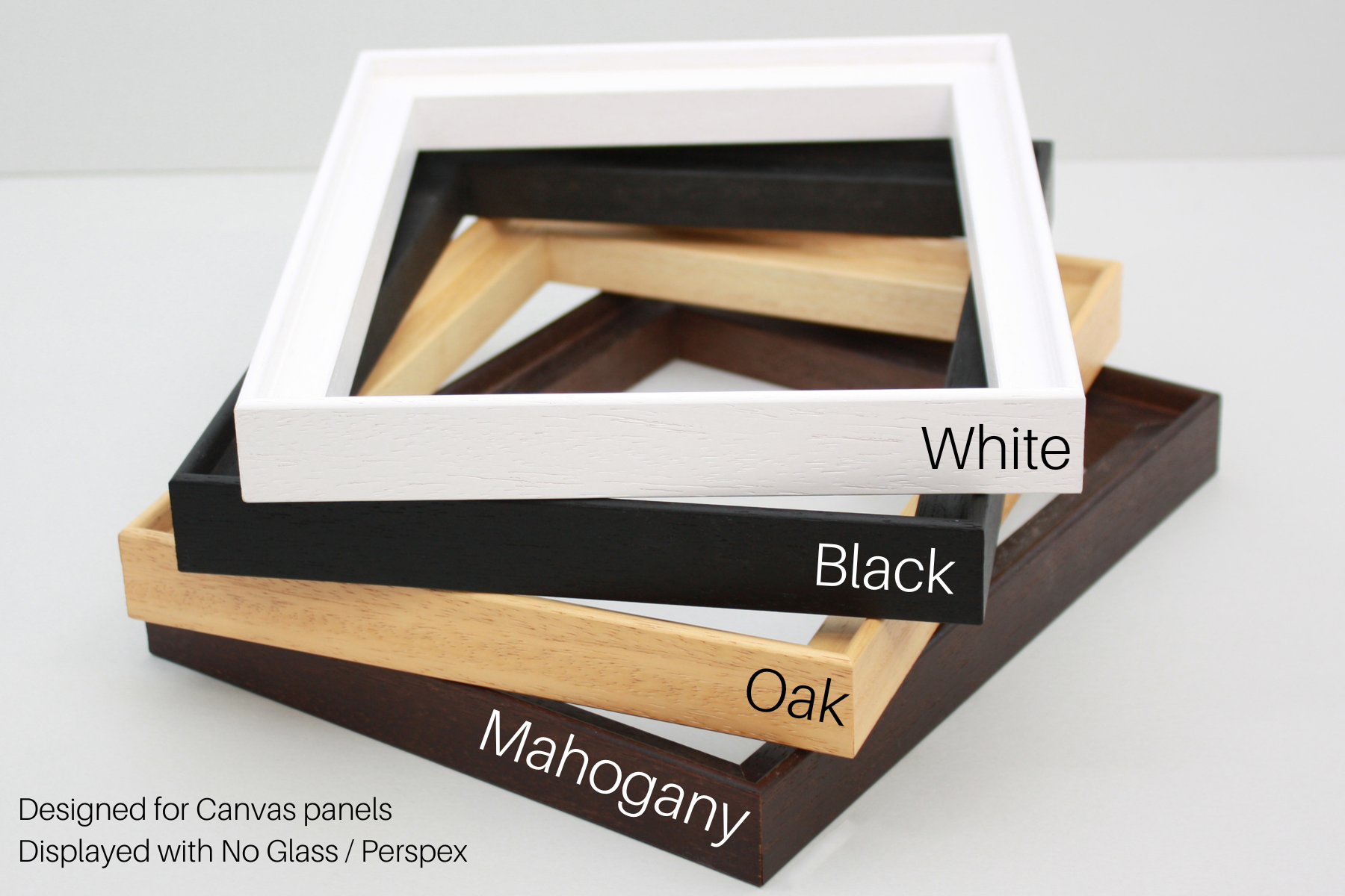 Made To Measure - Canvas Panel Wooden Tray Frames - PhotoFramesandMore - Wooden Picture Frames