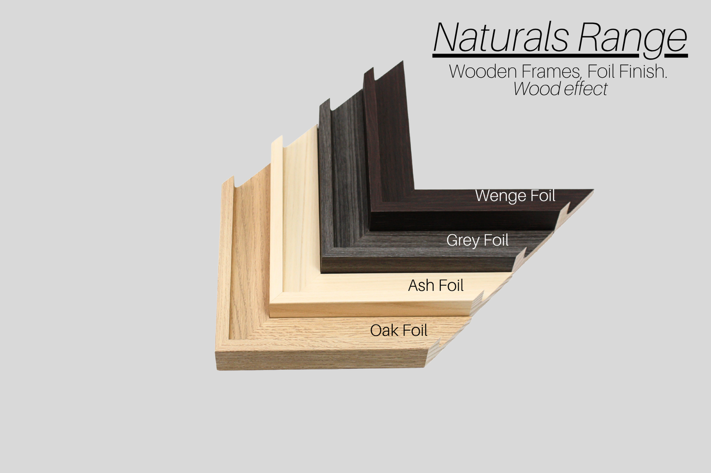 Ash Colour Wooden Tray Frames. 22mm Deep. Standard Size. Floating Effect Frames for Canvas