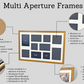 Multi Aperture Frame. Suits four 5x5" Photos. 20x70cm. - PhotoFramesandMore - Wooden Picture Frames