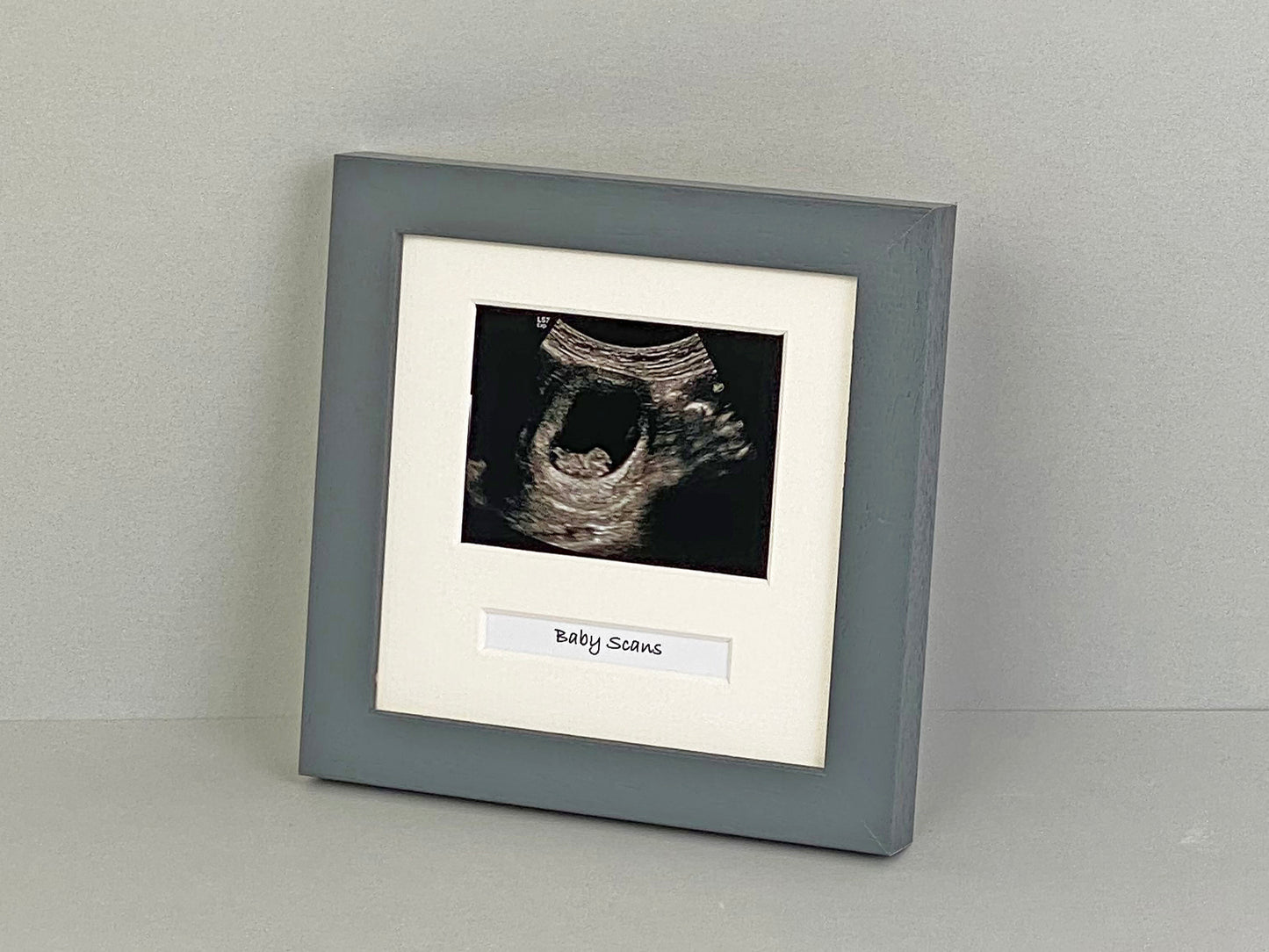 Baby Scan Photo Frame - Multi aperture Frame for Scan sized Photo and Text Box. - PhotoFramesandMore - Wooden Picture Frames